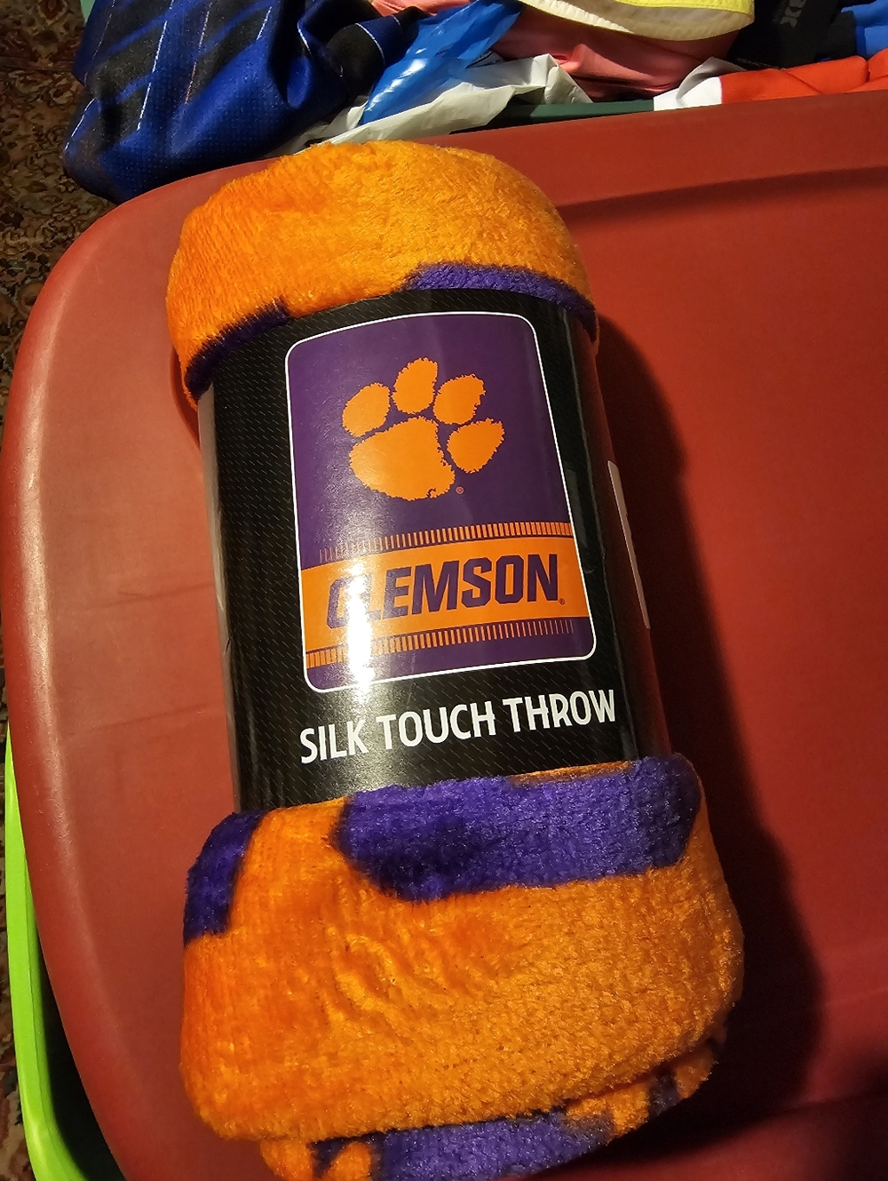Clemson Silk Touch Throw - Orange & Purple Blanket 45x60 New
